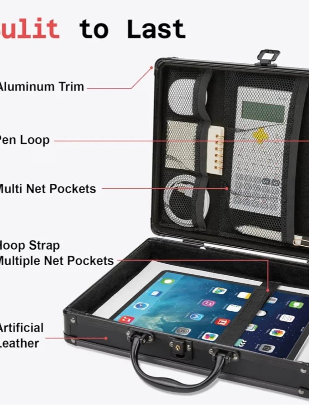Tablet Carrying Case with Organizer - Black